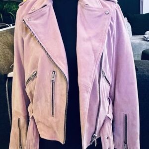 Like New Blush Pink Suede All Saints Jacket